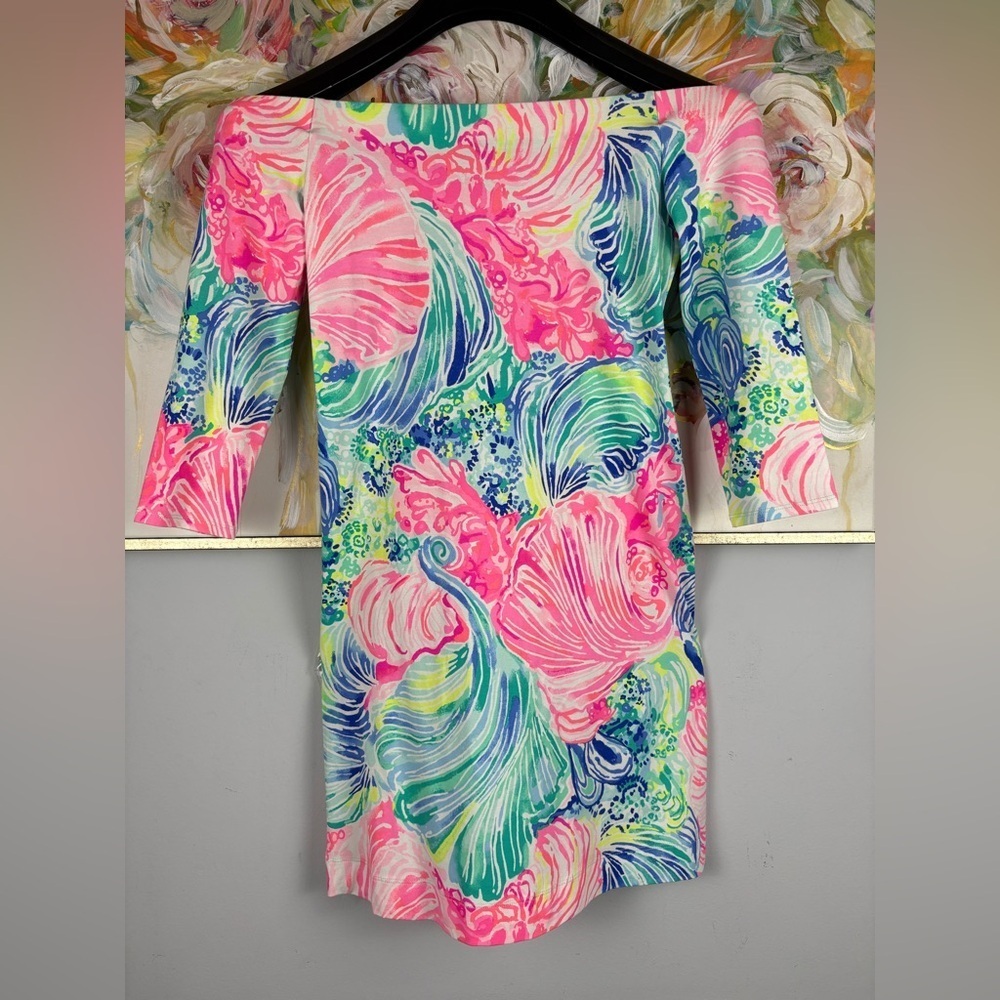 Lilly Pulitzer Off the Shoulder Dress XS – Colorful Print – Like New - Picture 5 of 12